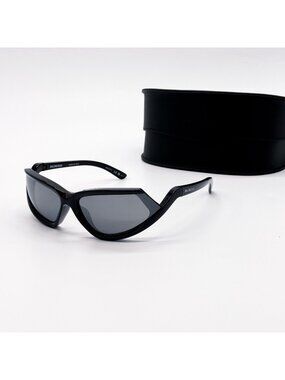 NEW BALENCIAGA BB0289S 001 SUNGLASSES BLACK GEOMETRIC UNISEX EYEWEAR BALENCIAGA